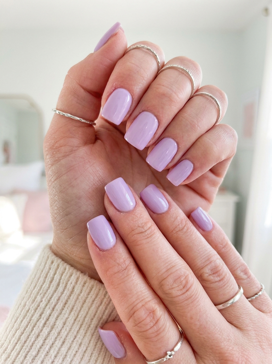 Lavender Square Nails